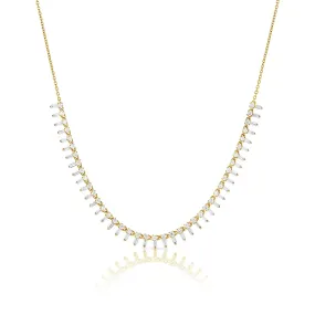 14k Gold & Diamond Baguette Choker Necklace - 1.30ct