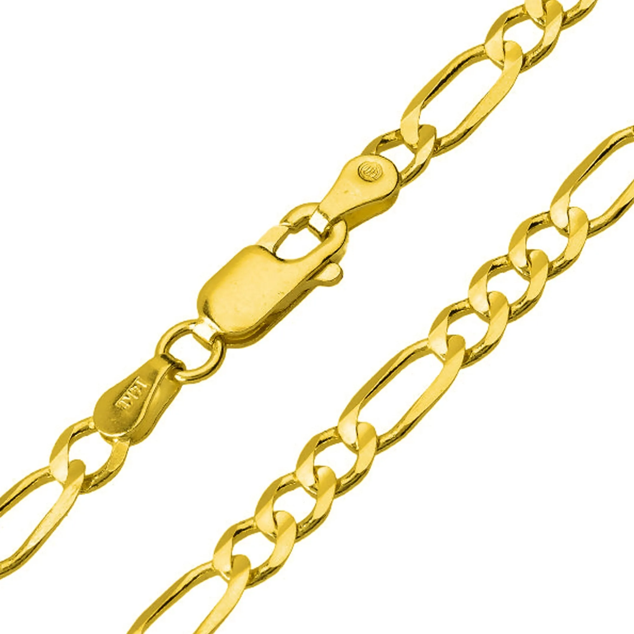 14k Two-Tone Gold 3D Love Arrow Through Open Heart Charm Pendant Figaro Chain Necklace