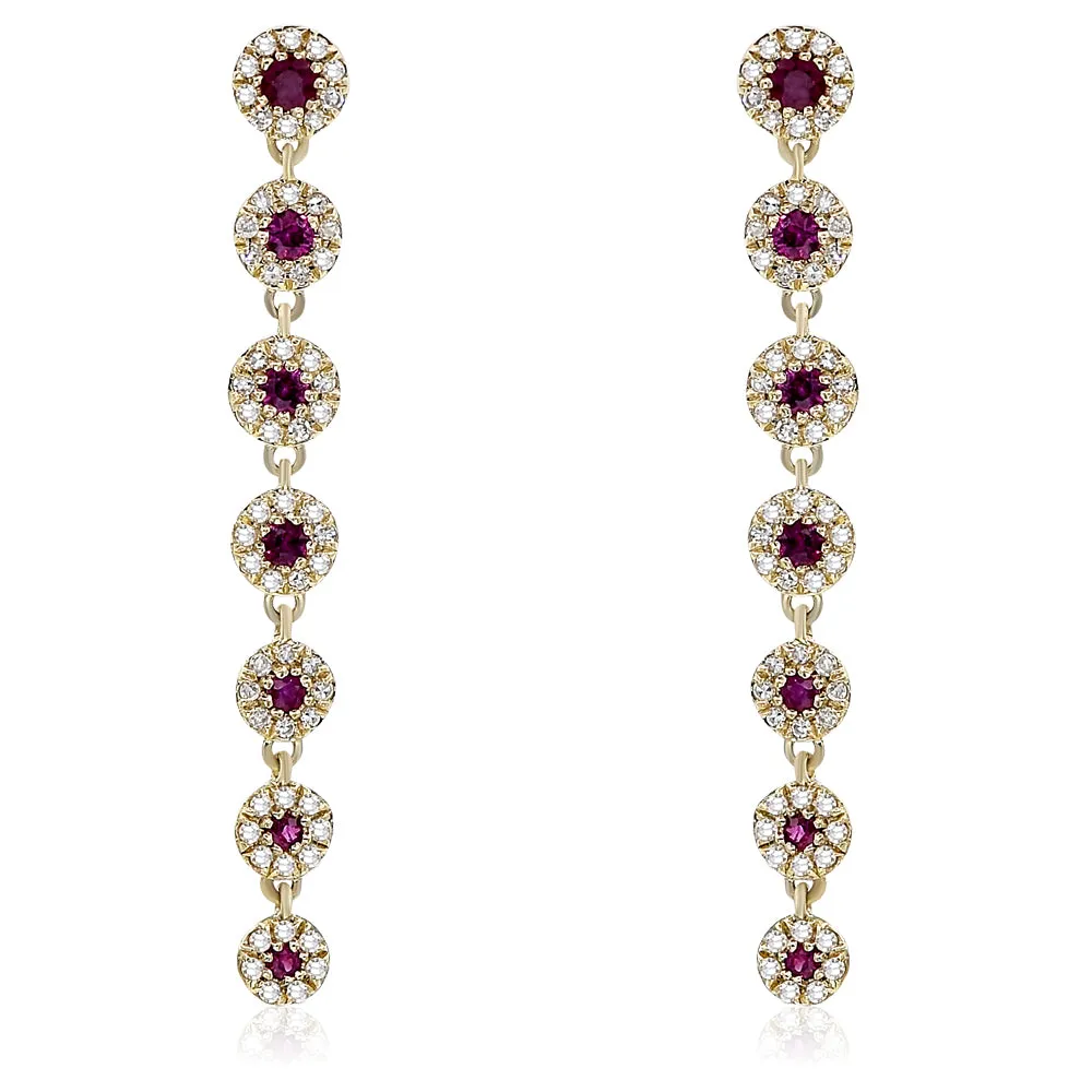 14K Yellow Gold Multi Stone Earrings