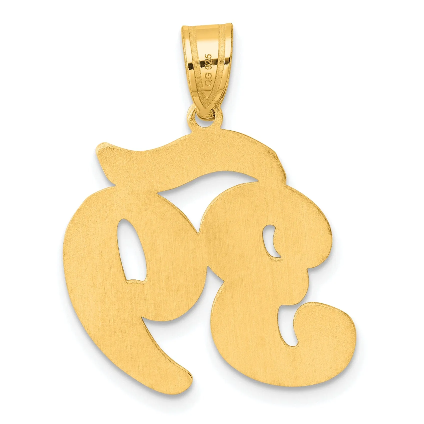 14k Yellow Gold Polished Finish Script Design Number 39 Charm Pendant