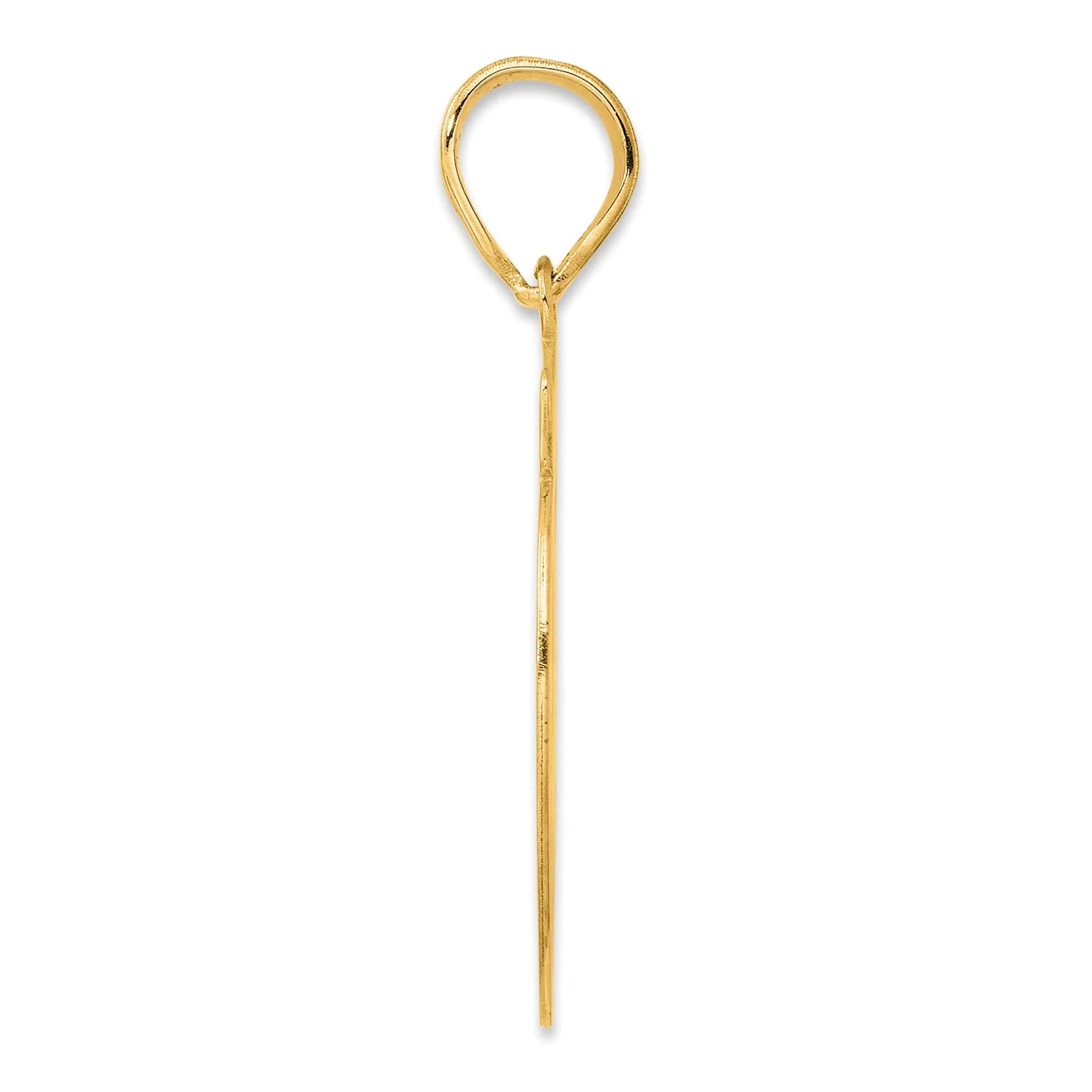 14k Yellow Gold Polished Finish Script Design Number 39 Charm Pendant