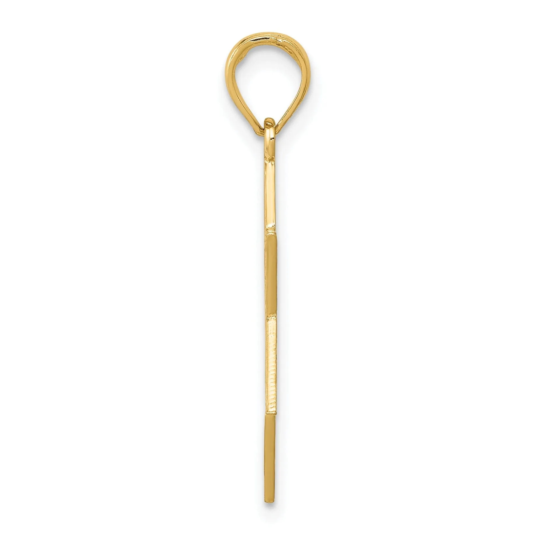 14K Yellow Gold Polished Star of David with Menorah Pendant