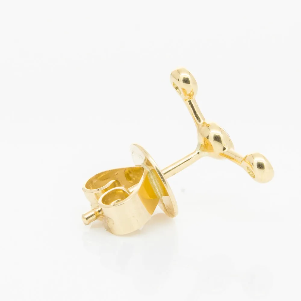 18ct Yellow Gold Ruby Single Fire Element Earring