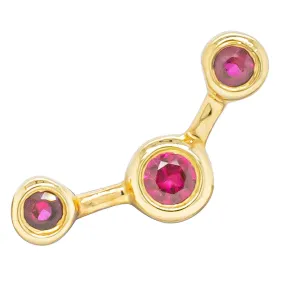 18ct Yellow Gold Ruby Single Fire Element Earring