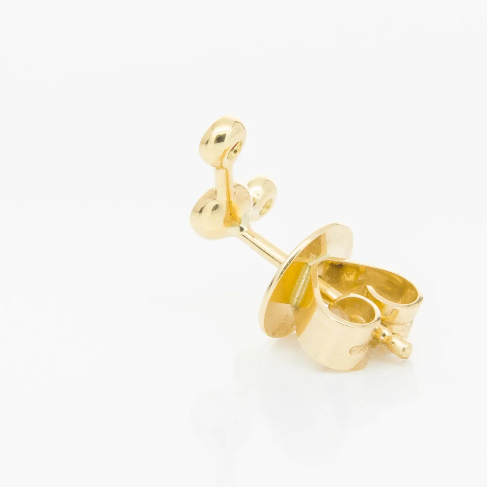 18ct Yellow Gold Ruby Single Fire Element Earring