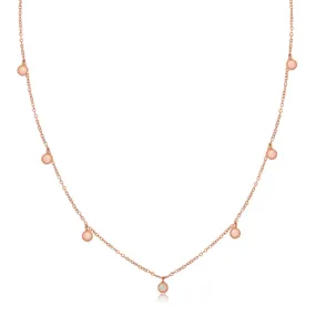 18K White Gold Plated Fire Opal Stone Necklace