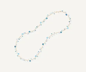 18K Yellow Gold Mixed Topaz Long Necklace