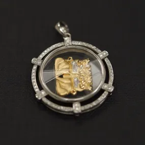 18K白金鑽石麒麟吊墜
