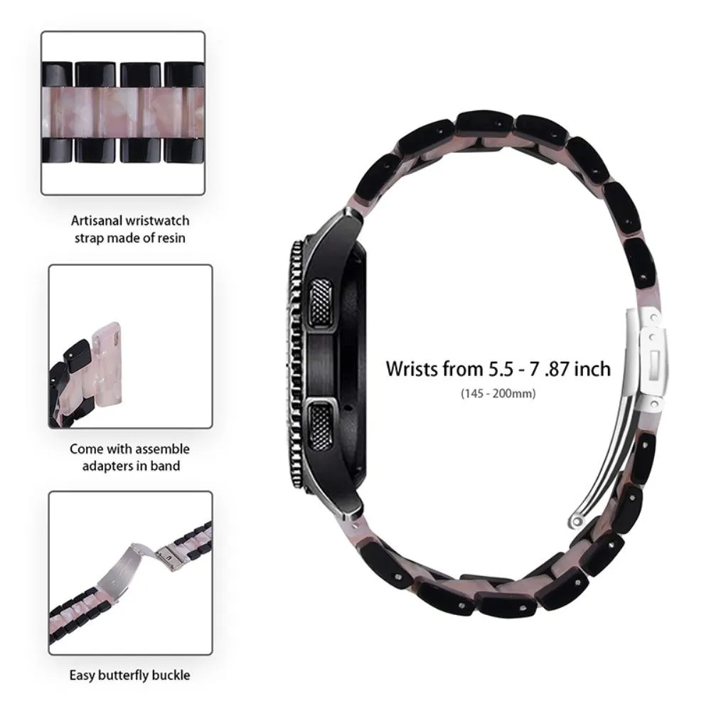 22mm Huawei Watch GT 2e / MagicWatch 2 46mm color splice resin watch strap - Black / Pink