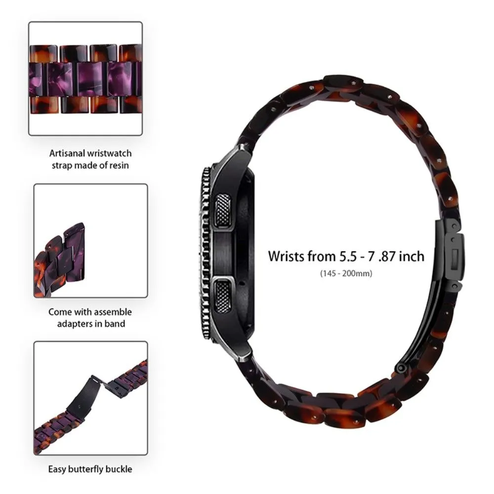 22mm Huawei Watch GT 2e / MagicWatch 2 46mm color splice resin watch strap - Hawksbill / Purple