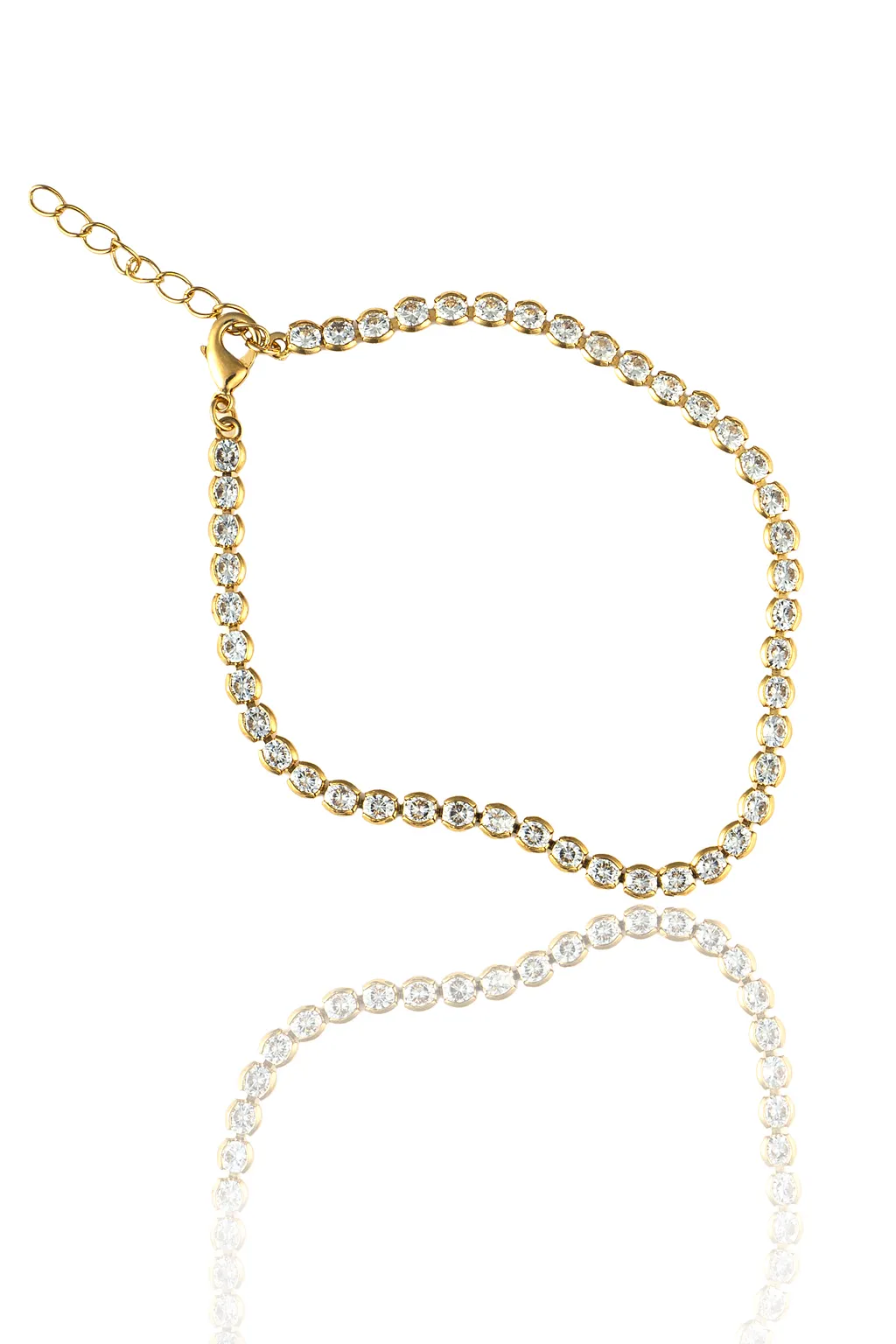 3mm Tennis Necklace Choker With Round Clear Cubic Zirconia Stones (G103)