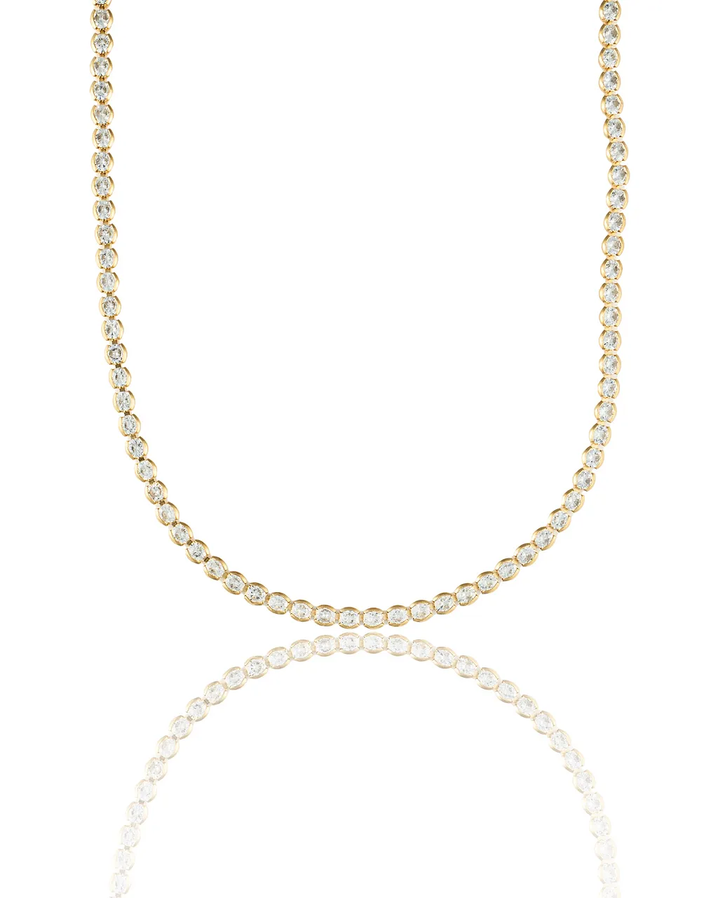 3mm Tennis Necklace Choker With Round Clear Cubic Zirconia Stones (G103)