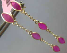 4.60CT AAA RUBY 14KT YELLOW GOLD 3D MARQUISE SHAPE BY THE YARD HANGING EARRINGS