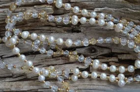6mm Citrine, Quartz & Pearl with Gold-Fill