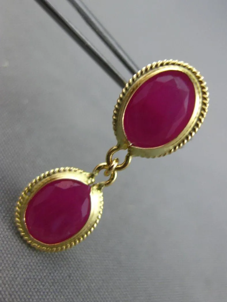 7.06CT AAA RUBY 14KT YELLOW GOLD 3D OVAL FILIGREE BY THE YARD HANGING EARRINGS