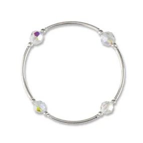 8mm Starlight Crystal Blessing Bracelet - Sterling Links