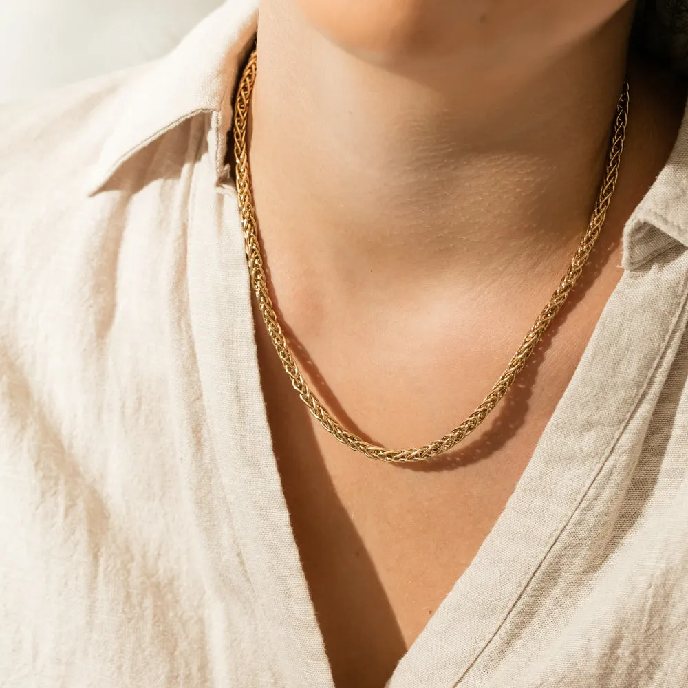 9ct Yellow Gold Fine Wheatsheaf Necklace