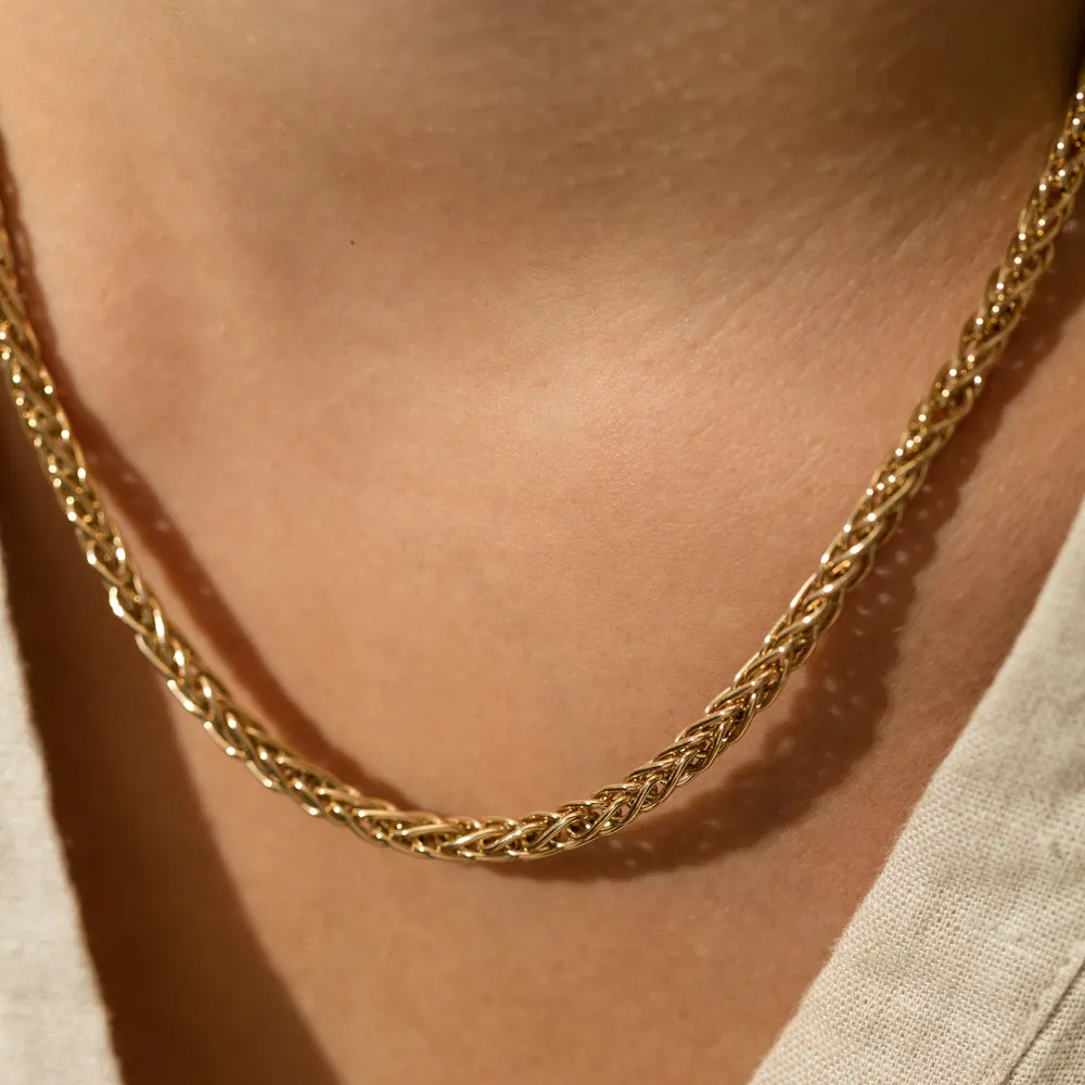 9ct Yellow Gold Fine Wheatsheaf Necklace