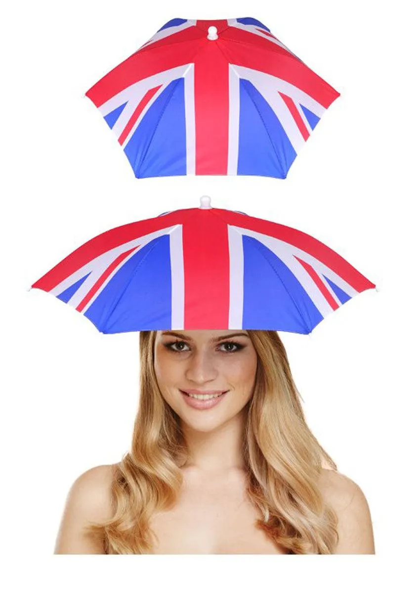Adults Union Jack Umbrella Hat Folding British National Day Celebration Party Hat