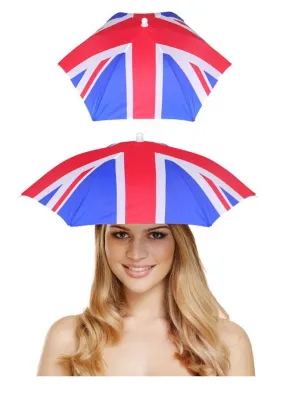 Adults Union Jack Umbrella Hat Folding British National Day Celebration Party Hat