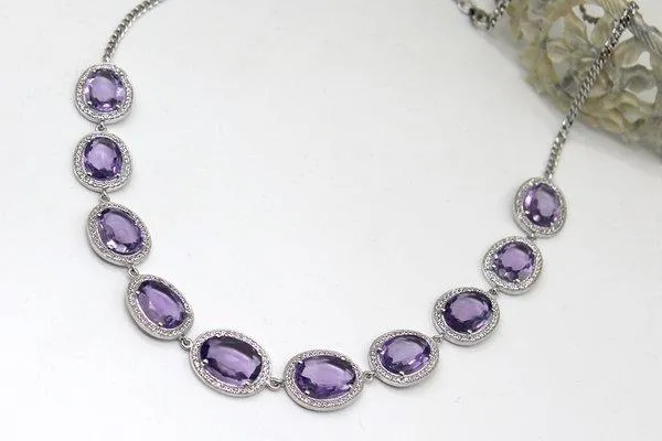 Amethyst halo Necklace