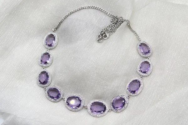 Amethyst halo Necklace