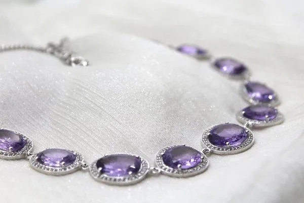 Amethyst halo Necklace