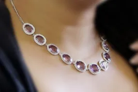 Amethyst halo Necklace