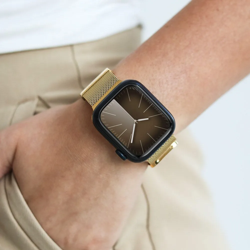 Apple Watch (38/40/SE/41/42mm) Vonmählen Milanese Loop 2 Rustfri Stål Rem - Guld