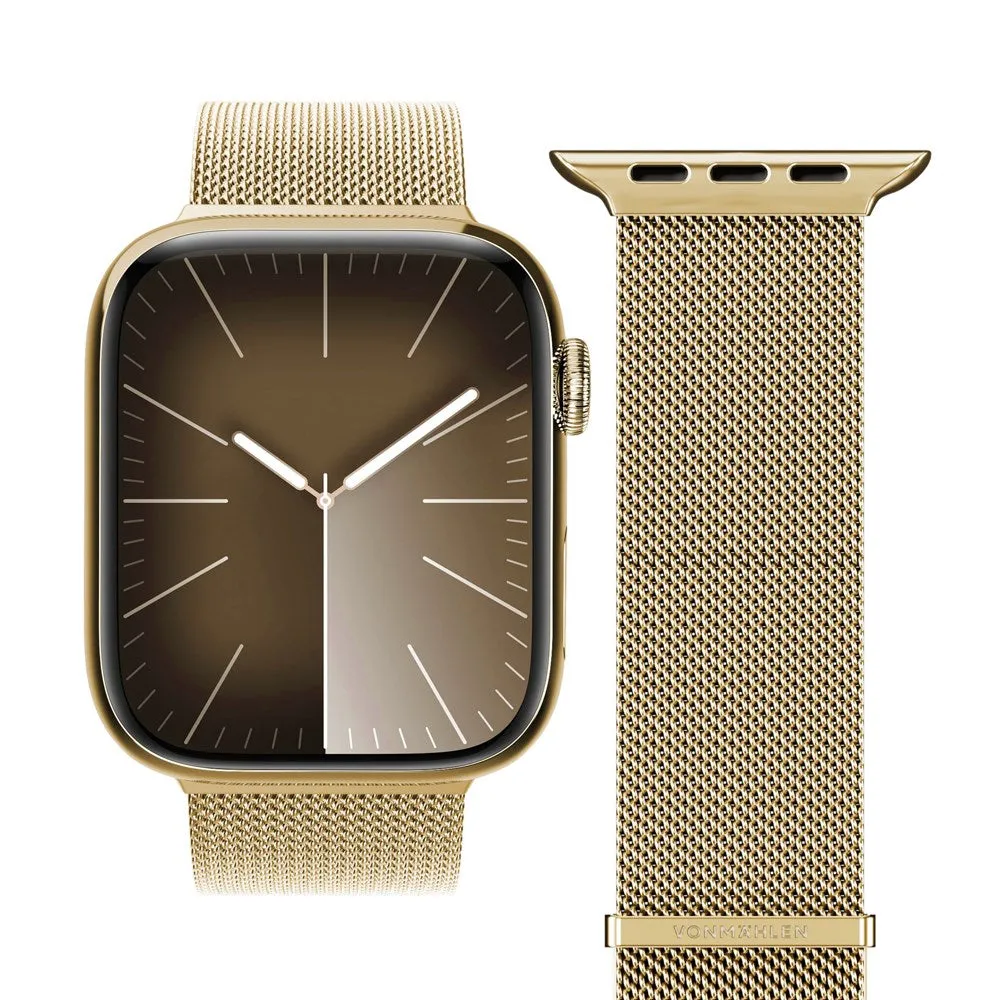 Apple Watch (38/40/SE/41/42mm) Vonmählen Milanese Loop 2 Rustfri Stål Rem - Guld