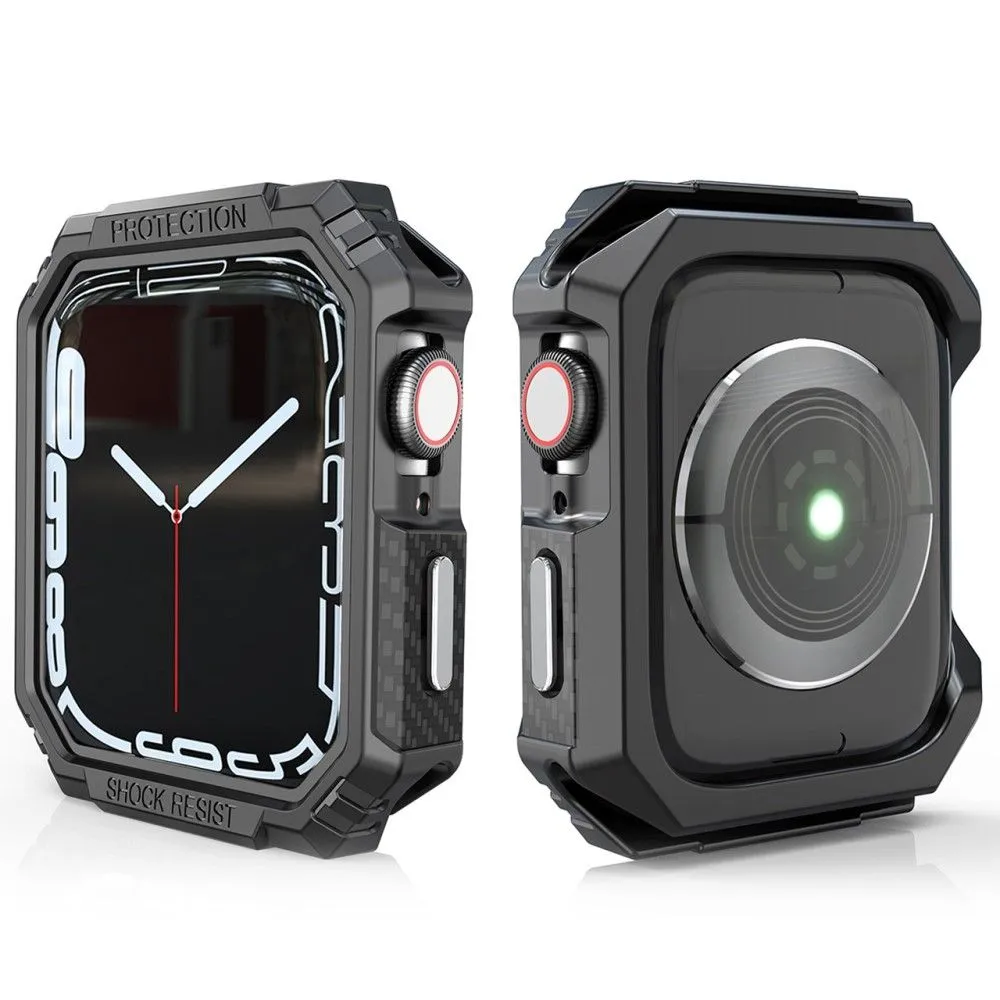 Apple Watch 40mm carbon fiber style cover - Black / Silver