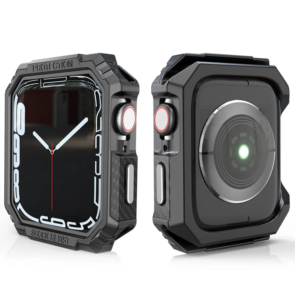 Apple Watch 40mm carbon fiber style cover - Black / Silver