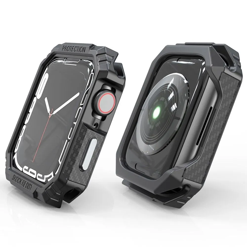 Apple Watch 40mm carbon fiber style cover - Black / Silver