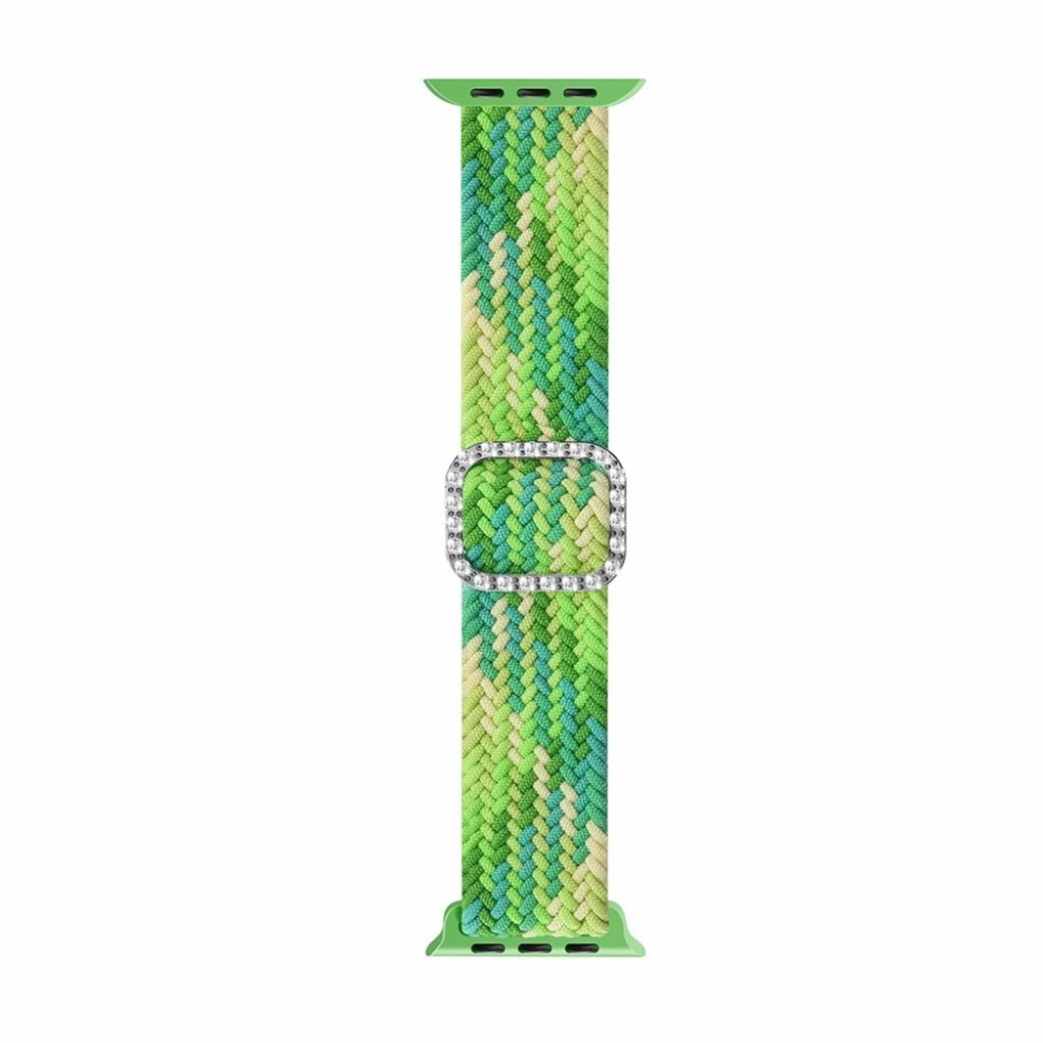 Apple Watch 40mm nylon watch strap in rhinestone buckle - Lime