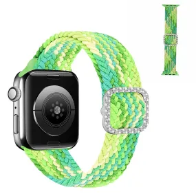 Apple Watch 40mm nylon watch strap in rhinestone buckle - Lime