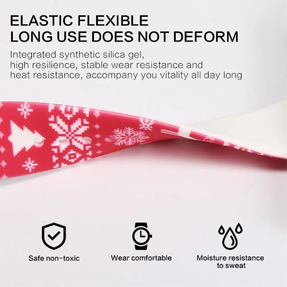 Apple Watch (41mm) christmas pattern silicone watch strap - Christmas Reindeer / Size: L
