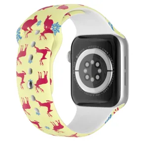 Apple Watch (41mm) christmas pattern silicone watch strap - Christmas Reindeer / Size: L