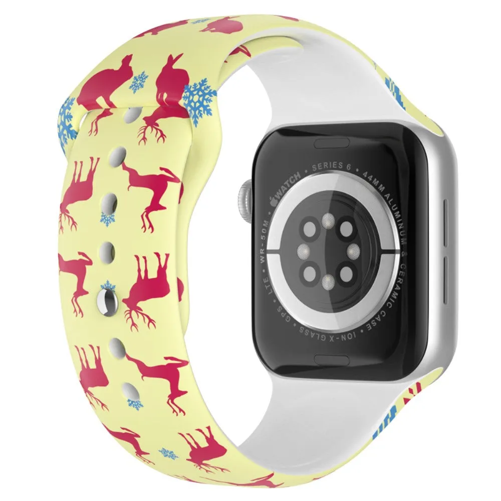 Apple Watch (41mm) christmas pattern silicone watch strap - Christmas Reindeer / Size: L