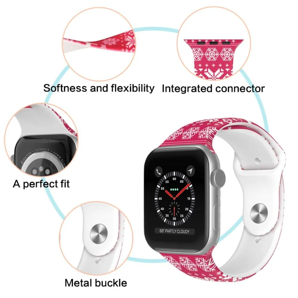 Apple Watch (41mm) christmas pattern silicone watch strap - Christmas Reindeer / Size: L