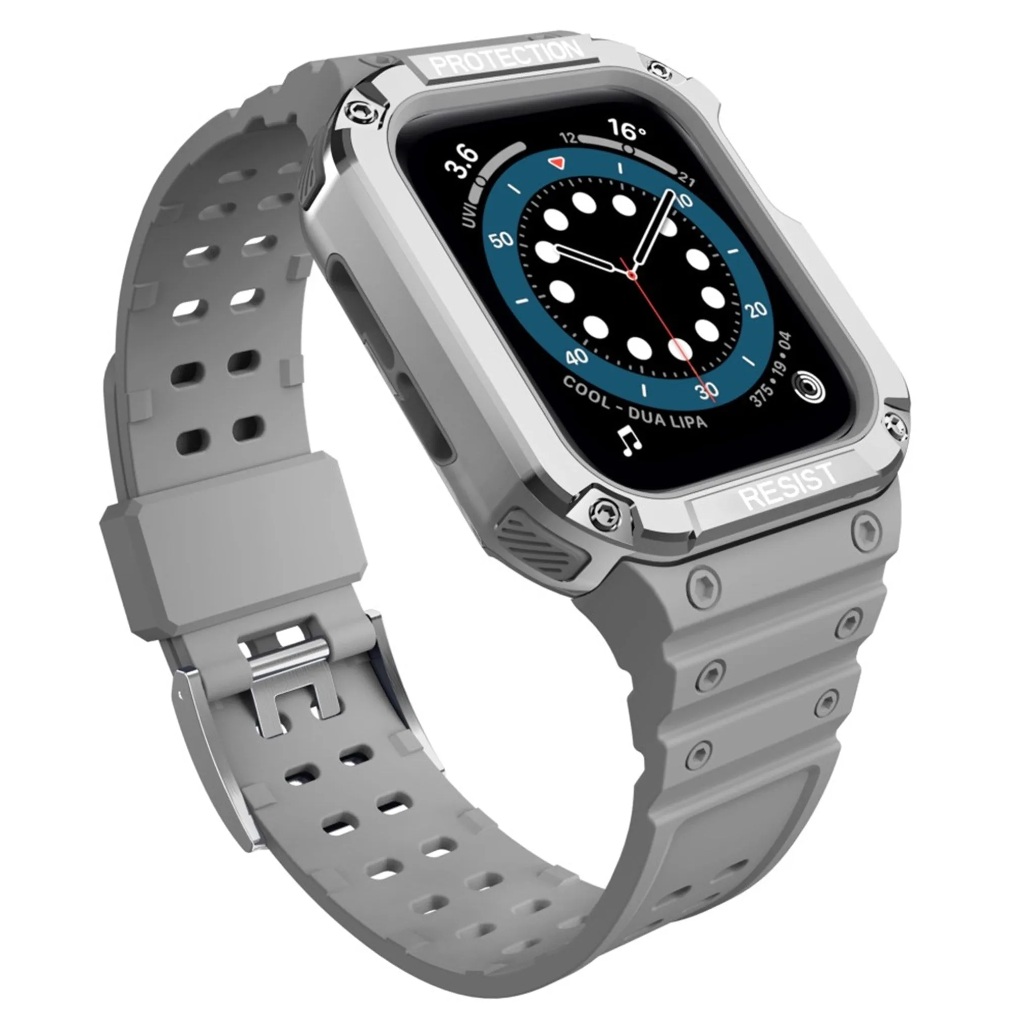 Apple Watch (41mm) unique TPU watch strap - Grey / Silver