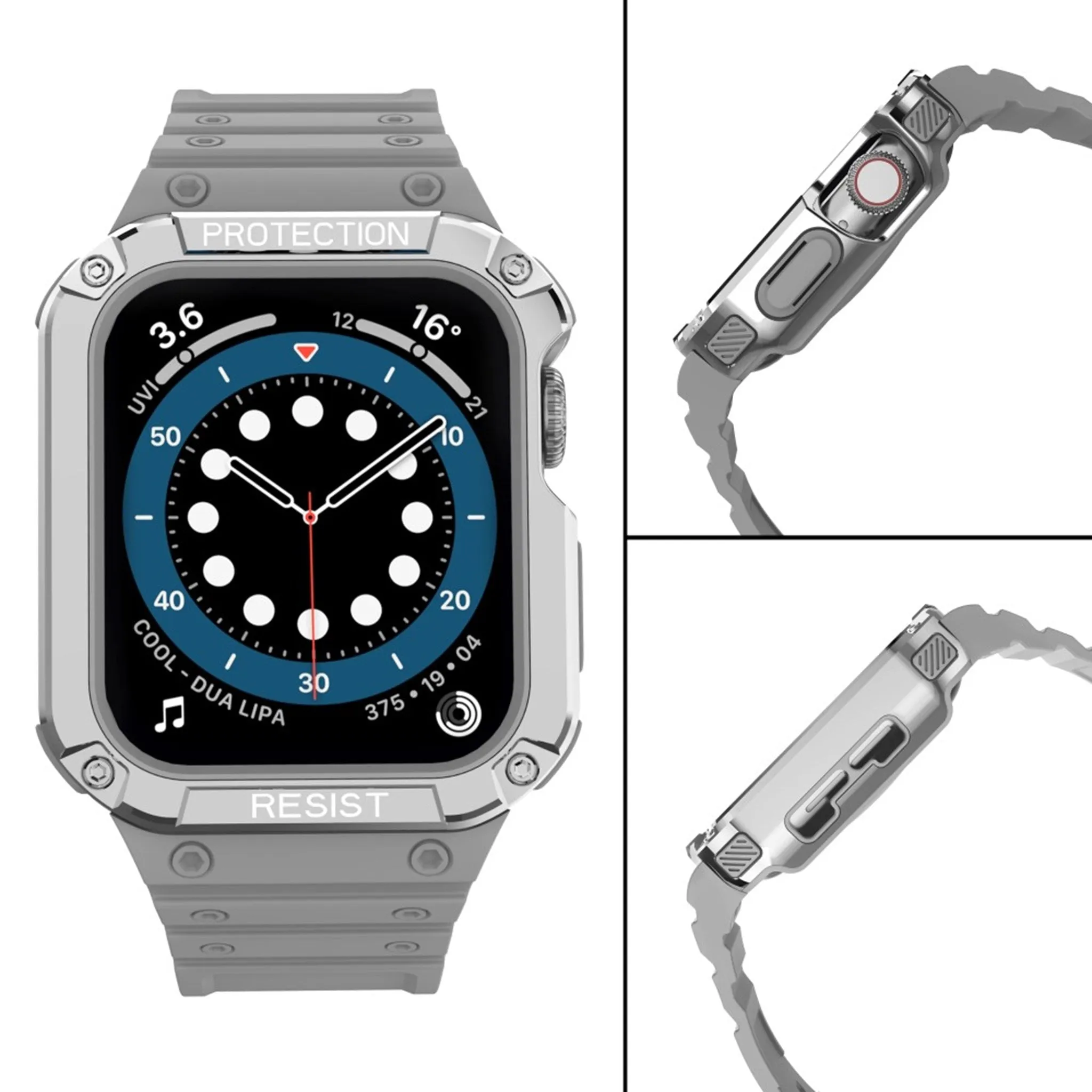 Apple Watch (41mm) unique TPU watch strap - Grey / Silver