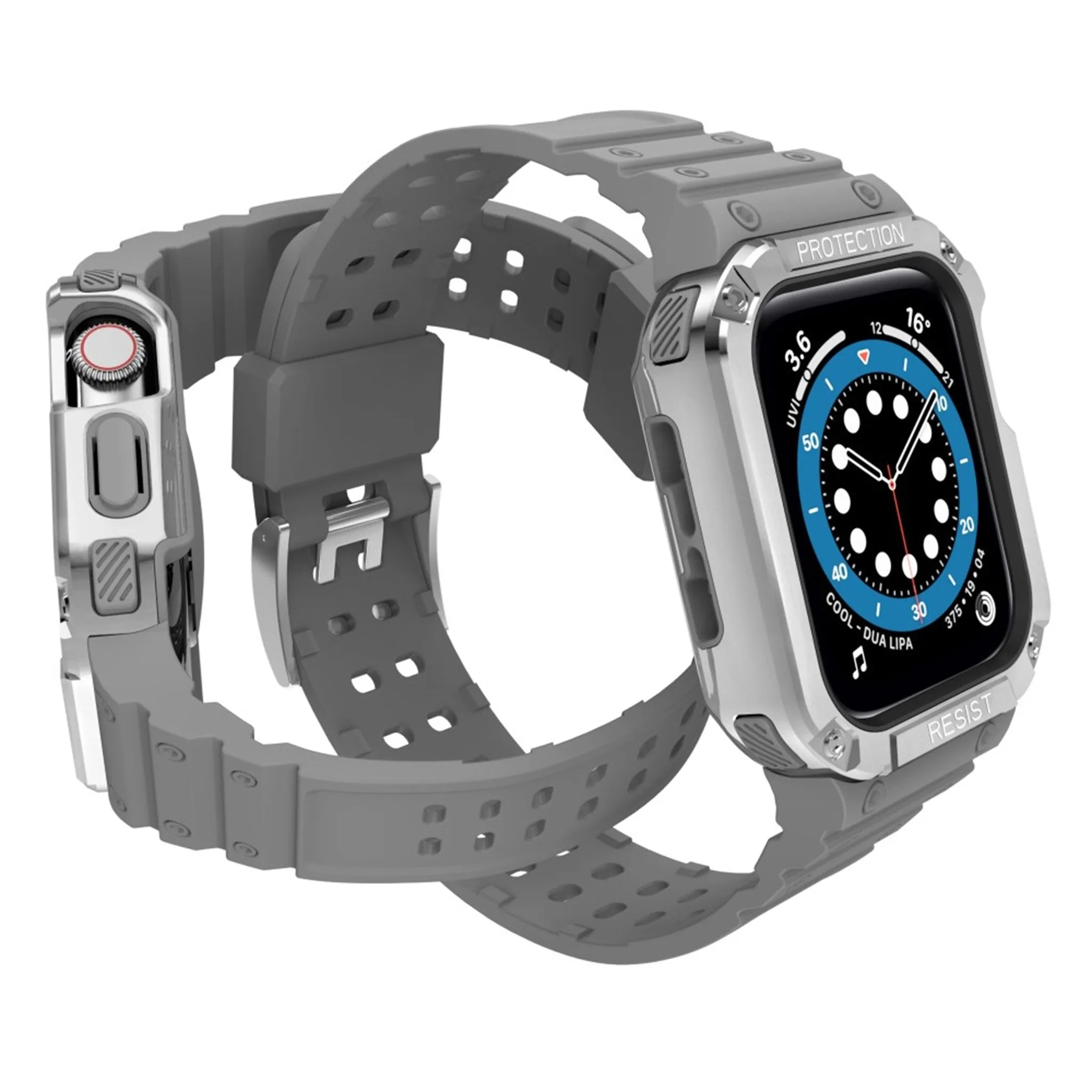 Apple Watch (41mm) unique TPU watch strap - Grey / Silver
