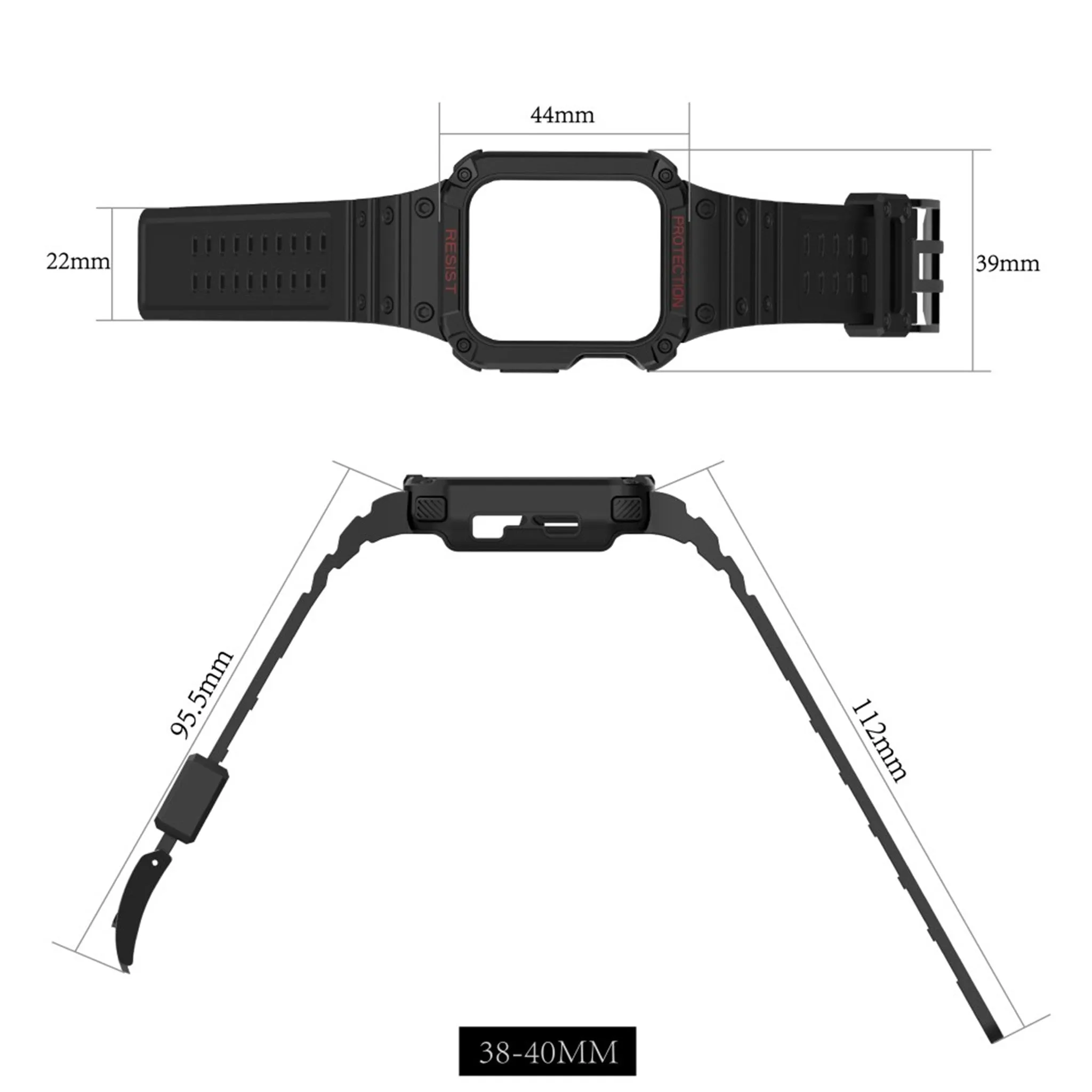 Apple Watch (41mm) unique TPU watch strap - Grey / Silver