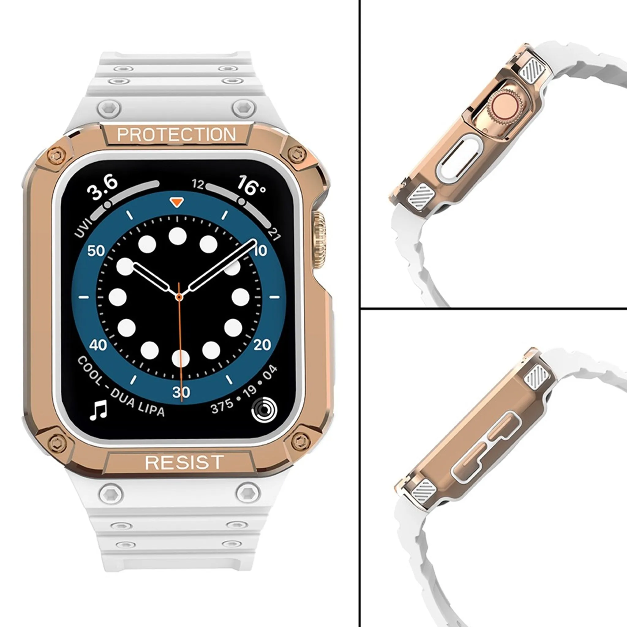 Apple Watch (41mm) unique TPU watch strap - White / Rose Gold