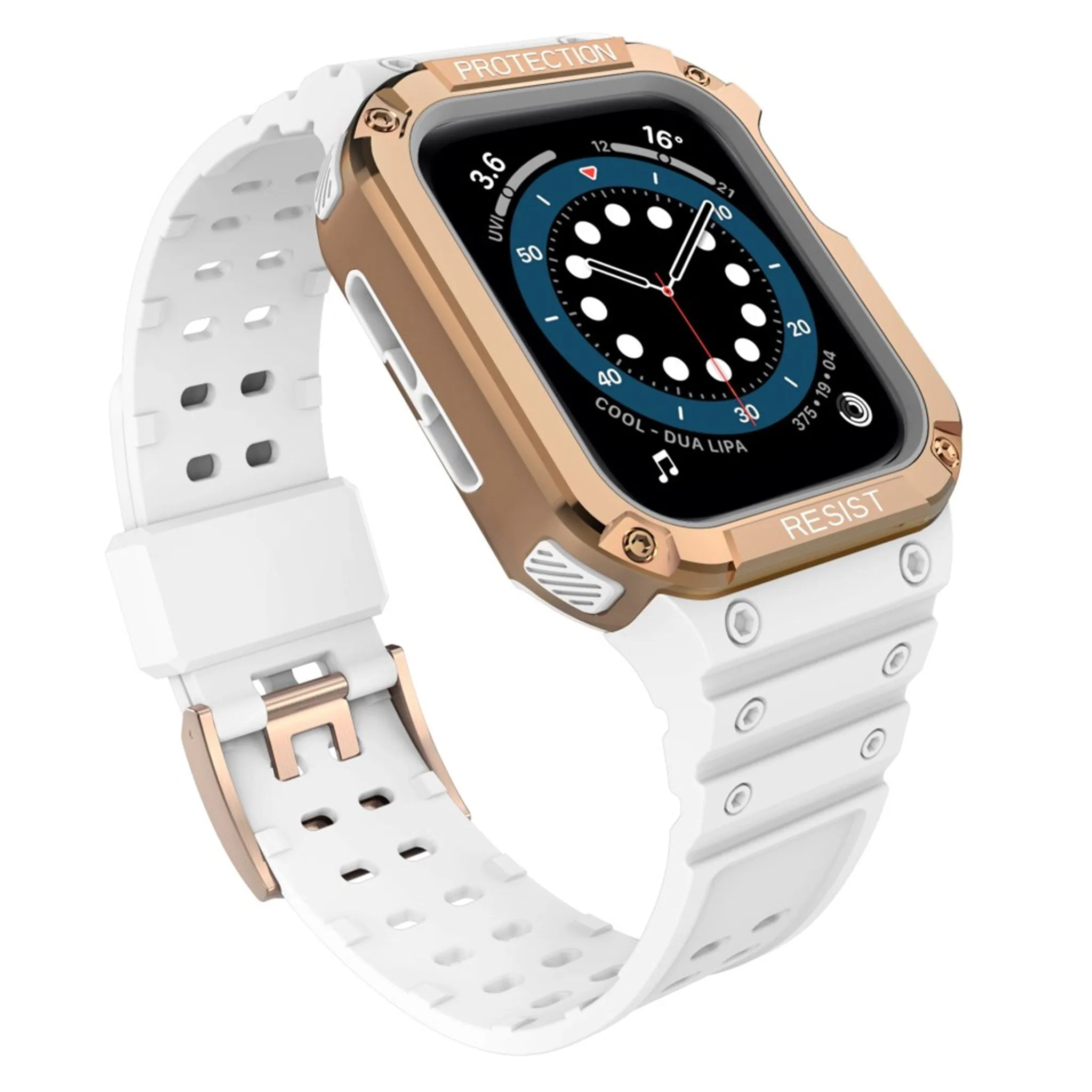Apple Watch (41mm) unique TPU watch strap - White / Rose Gold