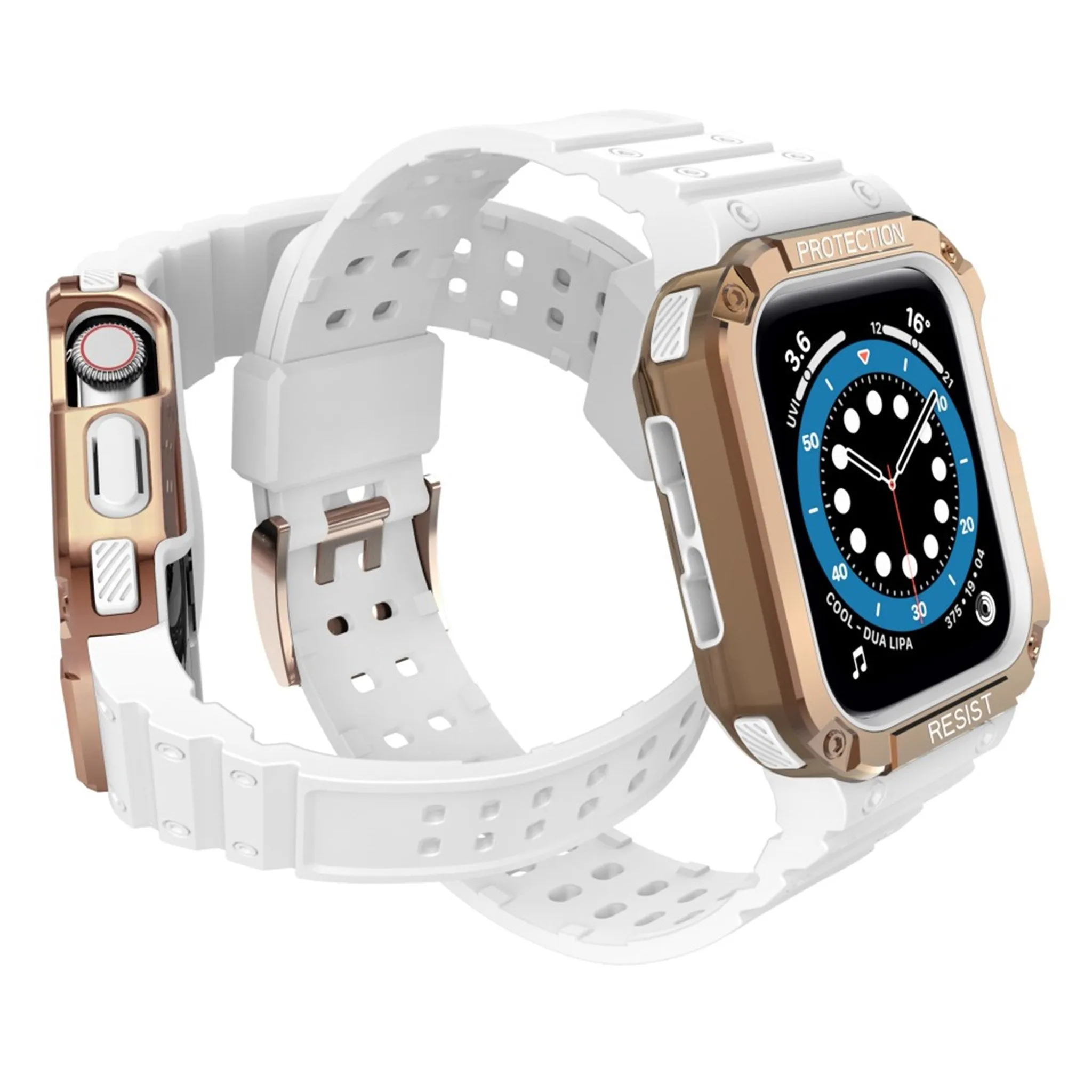 Apple Watch (41mm) unique TPU watch strap - White / Rose Gold
