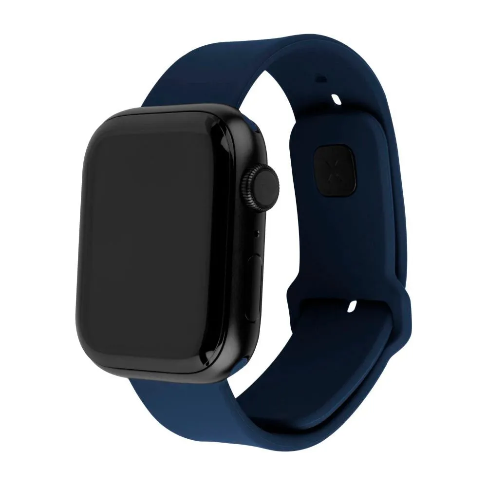 Apple Watch (42/44/SE/45/46/49mm) Fixed Sporty Silikone Rem Sæt - Blå