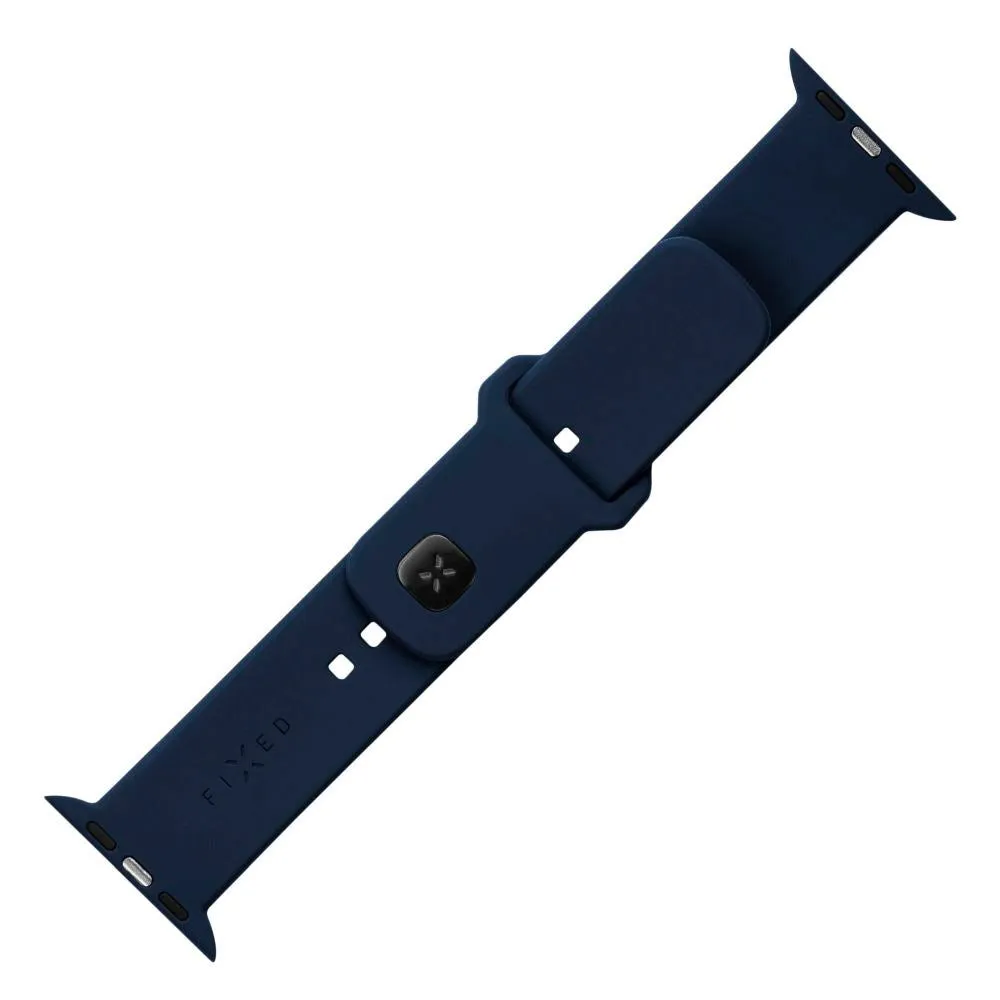 Apple Watch (42/44/SE/45/46/49mm) Fixed Sporty Silikone Rem Sæt - Blå