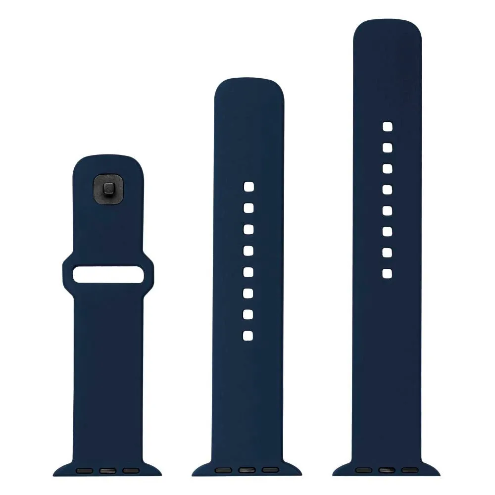 Apple Watch (42/44/SE/45/46/49mm) Fixed Sporty Silikone Rem Sæt - Blå