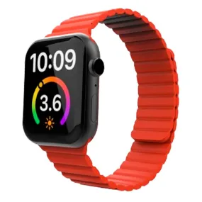 Apple Watch (42/44/SE/45/46/49mm) Lippa Magnetisk Silikone Rem - Rød